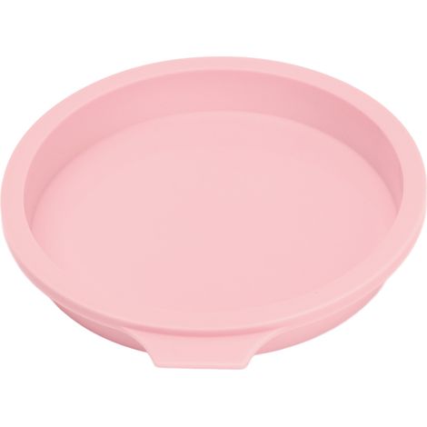 Wiederverwendbare rosa Silikon-Kuchenform, runde Gebäckform für Küche und Backen (1/5)