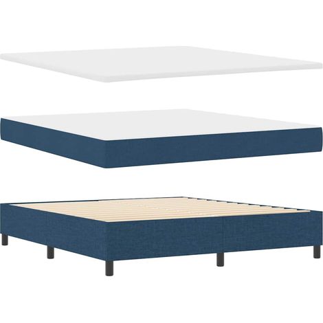 Box Spring Bed Blue 180 x 200 cm Fabric & Engineered wood vidaXL (1/5)