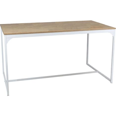 Table à manger en bois et métal "La Casa Blanca" - 6 couverts - Blanc - L 150 x H 75 x P 80 cm - Livraison gratuite (1/5)