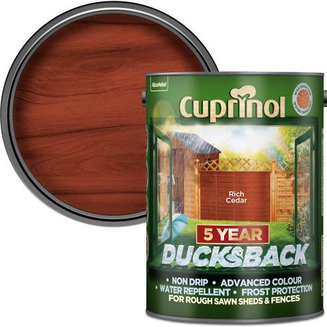 Cuprinol Ducksback 5 Year Waterproof for Shed Rich Cedar 5 Litre