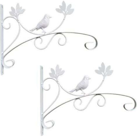 Pcs White Bird Shaped Hanging Plant Hooks, Metal Hanging Basket Holders for Garden and Balcony