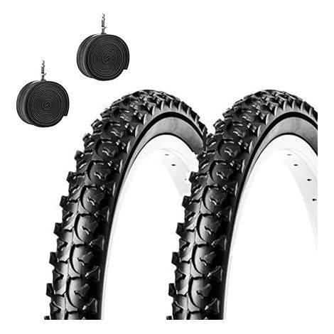 KIT 2 COPERTONI TASSELLATI +2 CAMERE D'ARIA BICI 12 x 1/2 x 1.75 NERO DA BAMBINO Ecovelo (1/5)