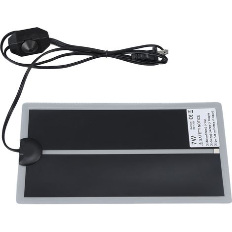 Tapis chauffant pour terrarium à reptiles, chauffage rapide, prise US 110-120 V, étanche, température réglable, fiable pour la maison, le salon ou le bureau, 7 W (1/5)