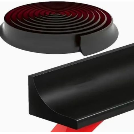 Seuil de douche / Barrière d'étanchéité – Joint d'étanchéité noir pour salle de bain (1/5)