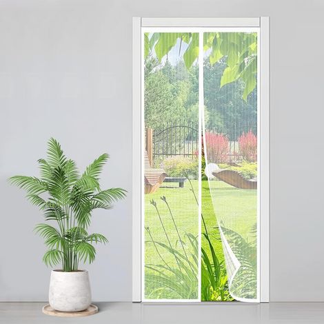 1 Rideau Moustiquaire, 120x230cm, Fermeture Magnétique, Sans Perçage, Polyester, Pour Balcon Cave Chambre