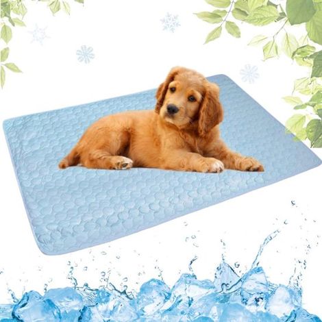 Alfombrilla refrescante para perros，Alfombrilla de verano para perros，Alfombrilla refrescante de seda helada para gatos，100x70cm (XL) (1/5)