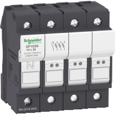 TEYS 3P/N 32A Sicherungshalter 10 x 38 mm, 690 V AC, IP20, DIN-Schienenmontage