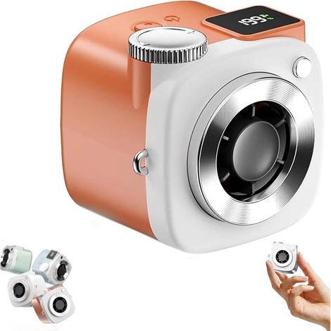 Mini ventilateur caméra rechargeable USB, ventilation forte 199 vitesses(Orange) (1/5)