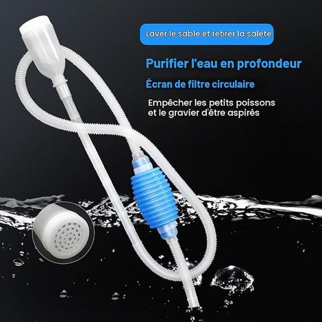 Water Changer for Aquarium, Water Siphon Pump with Gravel Filter, Pump for Cleaning Aquarium, Aquarium Fish Tank Vacuum Cleaner, Aquarium Vacuum Pump, for Changing Water/Sand Filter (1/3)