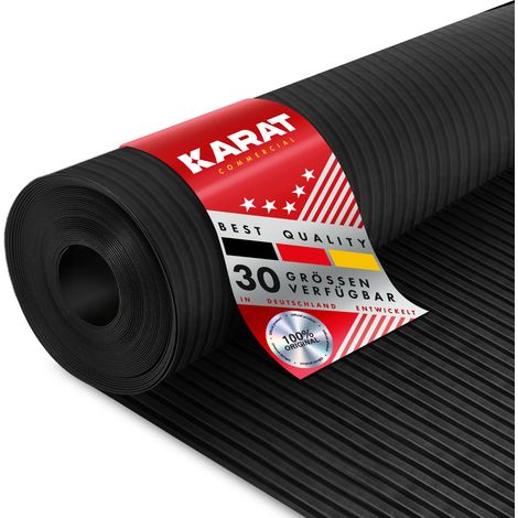 Tapis extérieur en caoutchouc, structure Finition nervurée Large 6 mm, noir, 50 x 50 cm (1/4)