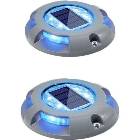 Solar Bridge Lights for Driveway, Outdoor LED Solar Lights, Waterproof for Garden, Dock, Path, Yard, 2 Pack (Blue) (1/4)