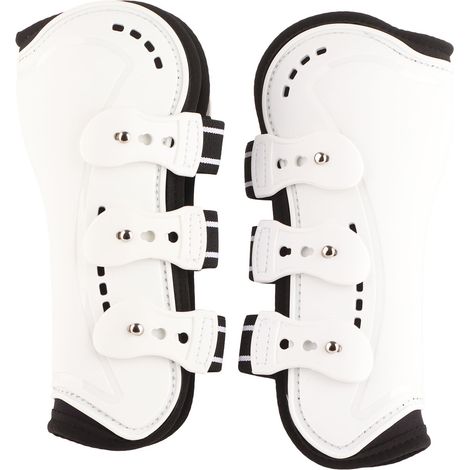 Guêtres de tendon antérieur pour cheval, réglables, respirantes, ouvertes sur le devant, protection contre les tendons pour le saut d'obstacles, blanches, taille L (1/5)