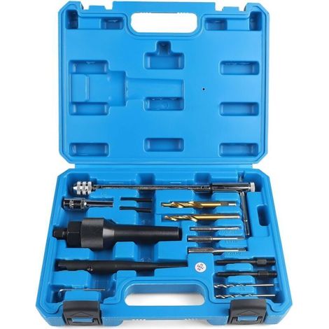 Kit Retrait Bougie Préchauffage - 16 Pièces - Taraud NF228 M8 M10 - Pour Réparation Filetage Culasse - 8 mm et 10 mm - Outil Réparation Moteur (1/5)