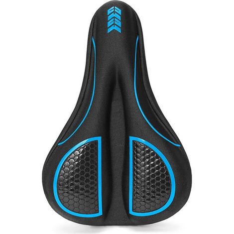 Housse de selle de vélo, housse de selle de vélo en gel, coussin de selle de vélo en silicone, fabriqué en silicone et en éponge, respirant, pour VTT, vélos de course, He (1/5)