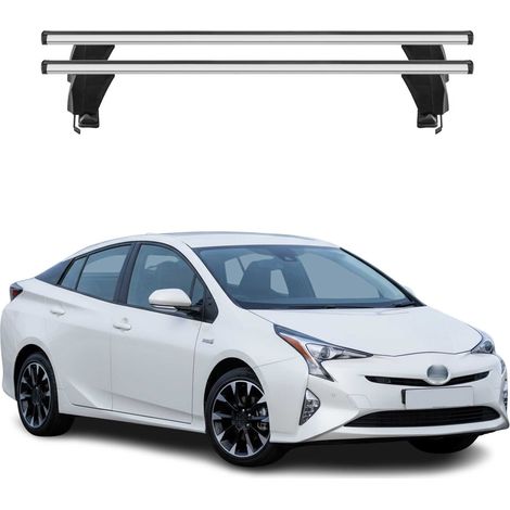 OMAC Dachträger Querträger Alu für Toyota Prius IV 2015-2018 Pre-FL – Abschließbar – T-Nut – City-Crash-getestet – Max. 50 kg Silber (1/5)