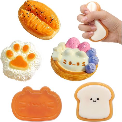 5 PCS Fufu Squishy Set,Taba Squishy,Squishy Patte de Chat,Squeeze Toy (1/5)