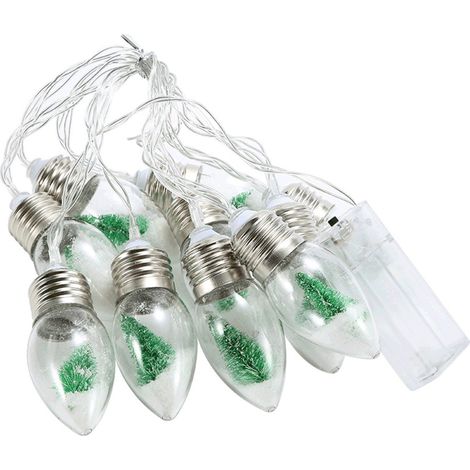 Globe À Neige De Noël - Guirlande Lumineuse À Led De 200 Cm - Pour Arbre De Noël Intérieur Jardin Fenêtre - 10 Lumières Blanc Chaud - Fonctionne Sur 2 Piles AA (1/5)