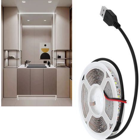 Bande LED flexible RGB alimentée par USB basse tension 5V pour chambre, bar, karaoké, lumière blanche pure (1/5)