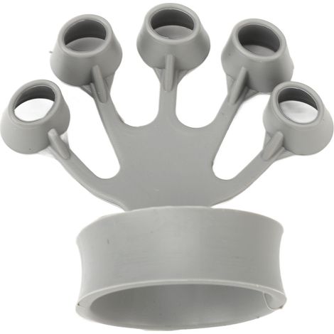 Exercitateur de Doigts en Silicone Souple 3KG pour Renforcer les Avant-bras, Musicien et Sportif, Gris (1/5)