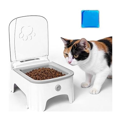 Bol pour Chiens Mangeoire Distributeur Croquettes Chat Distributeur pour Sèche/Humide (1/3)