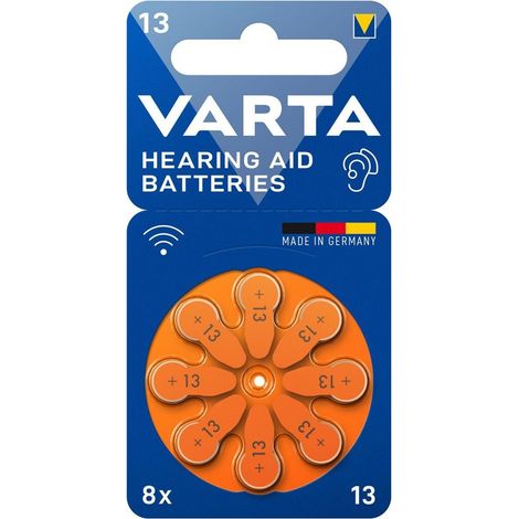 Varta - 8 pilas para aparato auditivo pr13 / za13 zinc aire 1 .45v - 24606101418 - 4043752393705