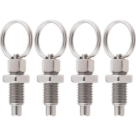 Lot de 4 Pistons à Ressort avec Anneau de Traction M8 à Dégagement Rapide en Acier Inoxydable Type Non Verrouillable Piston à Ressort Rétractable à La Main pour équipement Industriel (1/4)