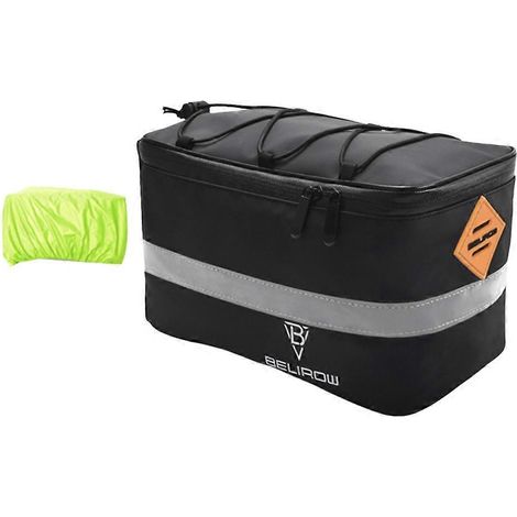 Sacoche arrière de vélo BELIROW 8L de type camel, étanche, pour VTT et vélo de route, avec housse de pluie. (1/5)