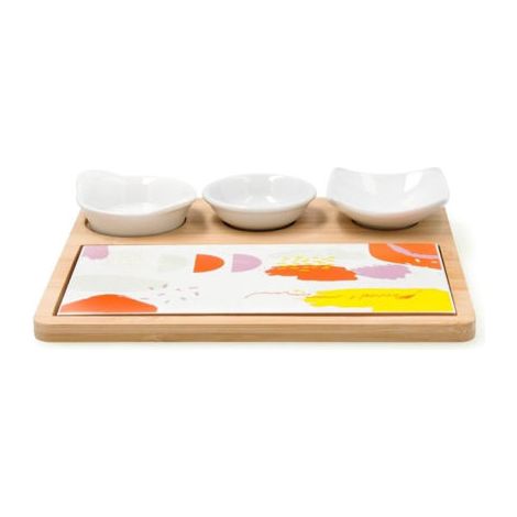 Set para servir Quid Kaleido Multicolor Madera 23 x 19,5 x 3,5 cm 5 Piezas
