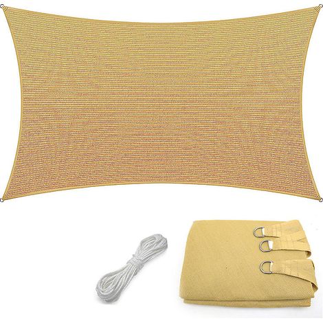 Voile d&aposombrage, Protection soleil/vent, auvent en tissu HDPE, filet d&aposombrage anti-UV 2 m x 3 m, Pour jardin et piscine (1/5)