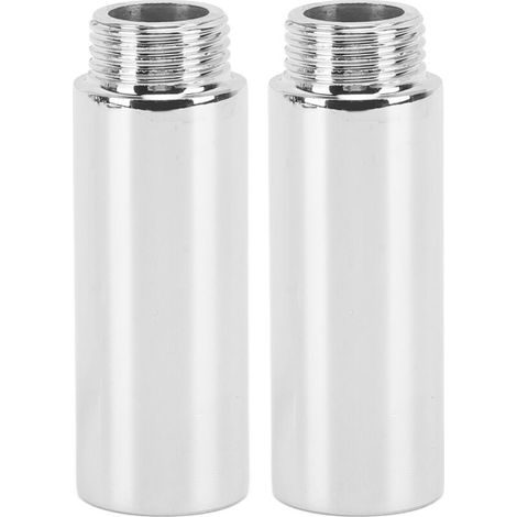 2PCS Shower Arm Extension Stainless Steel Chrome Plating Shower Head Extension Pipe for Bathroom 6.1cm/2.4in (1/5)