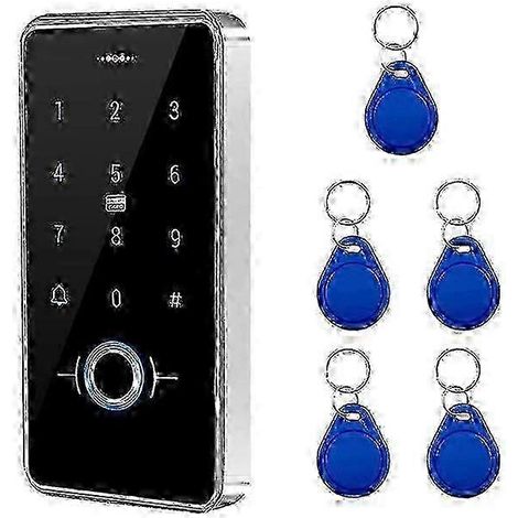Système de contrôle d'accès par empreinte digitale étanche IP68, clavier RFID Wiegand 26 bits avec 5 porte-clés IC, sécurité rétroéclairée. (1/5)