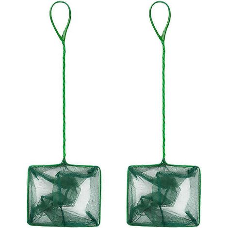 Filet de pêche polyvalent, lot de 2, filet de pêche en plastique vert, adapté à la pêche en extérieur. (1/5)