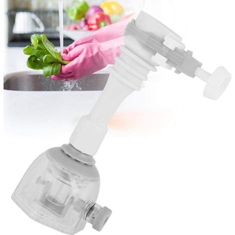 (18 cm - Gris) Rallonge de robinet de cuisine avec aérateur pivotant à 360° (2 pièces)