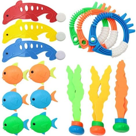 Jouet de plongée sous-marine, ensemble de plongée sous-marine, 15 pièces, jouets de plongée pour enfants, jouet de piscine de plongée, jouet de natation de piscine d'été, jouet de plongée pour enfants (1/4)