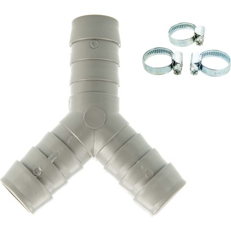 tecuro Y-Verbindungssatz für Ablaufschläuche Ø 19-21 mm von Wasch-, Spülmaschinen