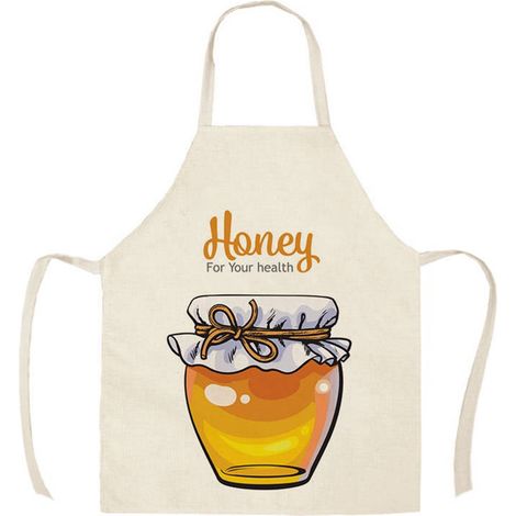 Tablier De Cuisine Sans Manches - Imprimé Alvéoles - Réglable Au Cou Et À La Taille - 68 x 55 cm - Pour Apiculteur Cuisine Jardin Barbecue (1/5)
