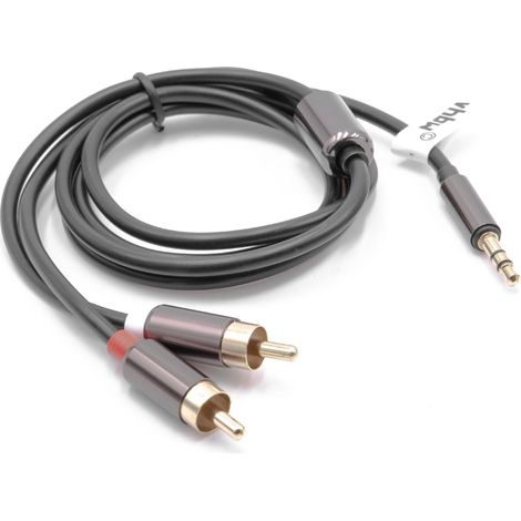 vhbw Stereo Audio Kabel Adapter für Kopfhörer - 3,5 mm auf 2x Cinch Stecker, Y-Kabel Schwarz (1/2)