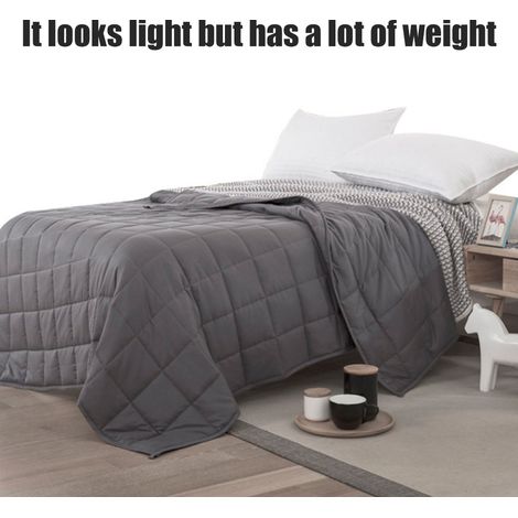 Schwere Bettdecke für besseren Schlaf und zur Stressbewältigung für Erwachsene und Kinder Mikrofaser Gefüllt mit Glasperlen 91 x 122 cm, Grau Polyester 1 Bettdecke (1/5)