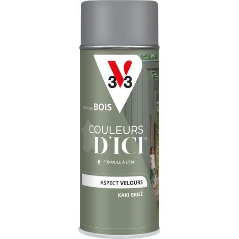Peinture bois extérieur Couleurs d'Ici® V33 Kaki grisé Velours 400 ml (1/5)