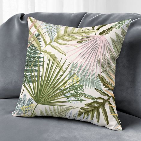 Housse de coussin fleurs printanières, décoration salon,45×45cm (1/5)