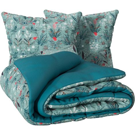 Biancheria da letto stampata vegetal marin 240x220cm - Atmosphera créateur d'intérieur (1/3)
