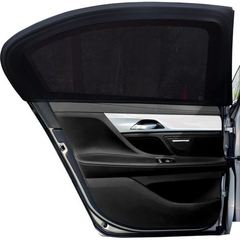 BRAVIX Pare-Soleil Voiture Bébé,2 Pièces Chaussette Voiture Soleil par,Bloquer Les Rayons UV,par Protege Soleil Voiture Arrière Enfants et Animaux (Noir) (L) (1/5)