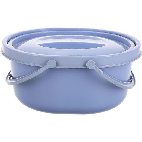 Seau de toilette portable épais avec couvercle pour le camping, les voyages et la maison, double poignée, PVC, 1 pièce (1/5)