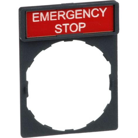 Porte étiquette 30x40mm standard Ø 22mm avec étiquette EMERGENCY STOP Harmony SCHNEIDER ZBY2330 (1/3)