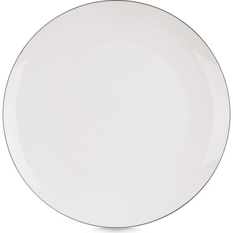 Speiseteller, flach, groß, für das Abendessen, Schale, Porzellan, weiß, 27 cm (1/4)