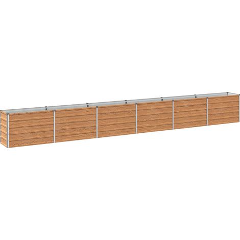 Raised Garden Bed Wood Brown 480 x 40 x 55 cm cold-rolled steel vidaXL