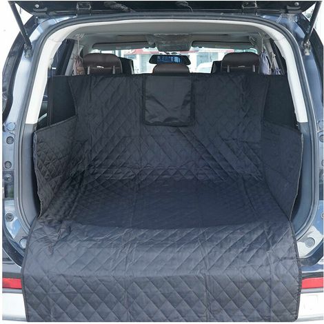 Protection de coffre pour chien avec protection latérale - Tapis de protection antidérapant et imperméable avec protection de seuil de chargement rembourré - Noir (1/3)