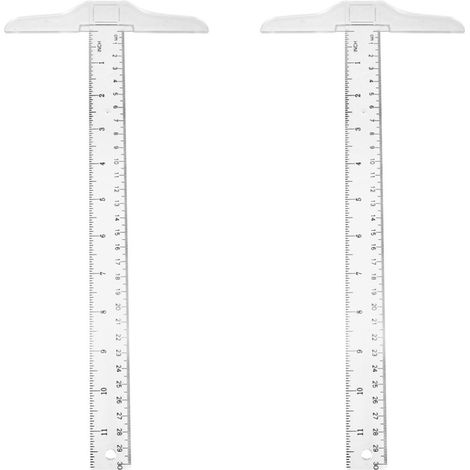 Équerre en T plastique blanc, lot de 2, 30 cm (1/5)