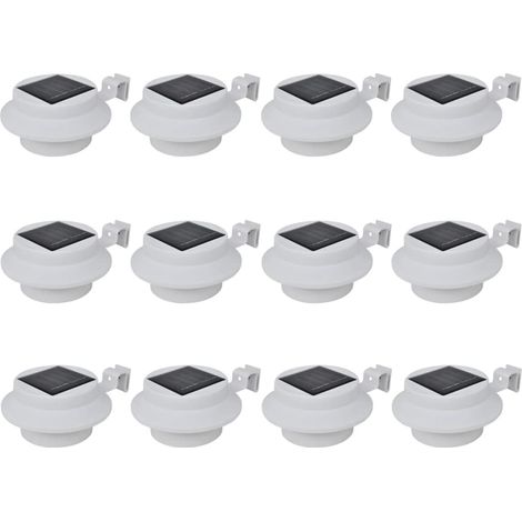 FIMEI Lampes solaire à LED d'extérieur pour clôture 12 pcs Blanc (1/5)