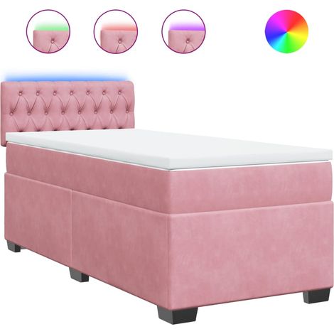 Maison Exclusive - Sommier à lattes de lit avec matelas Rose 90x190 cm Velours